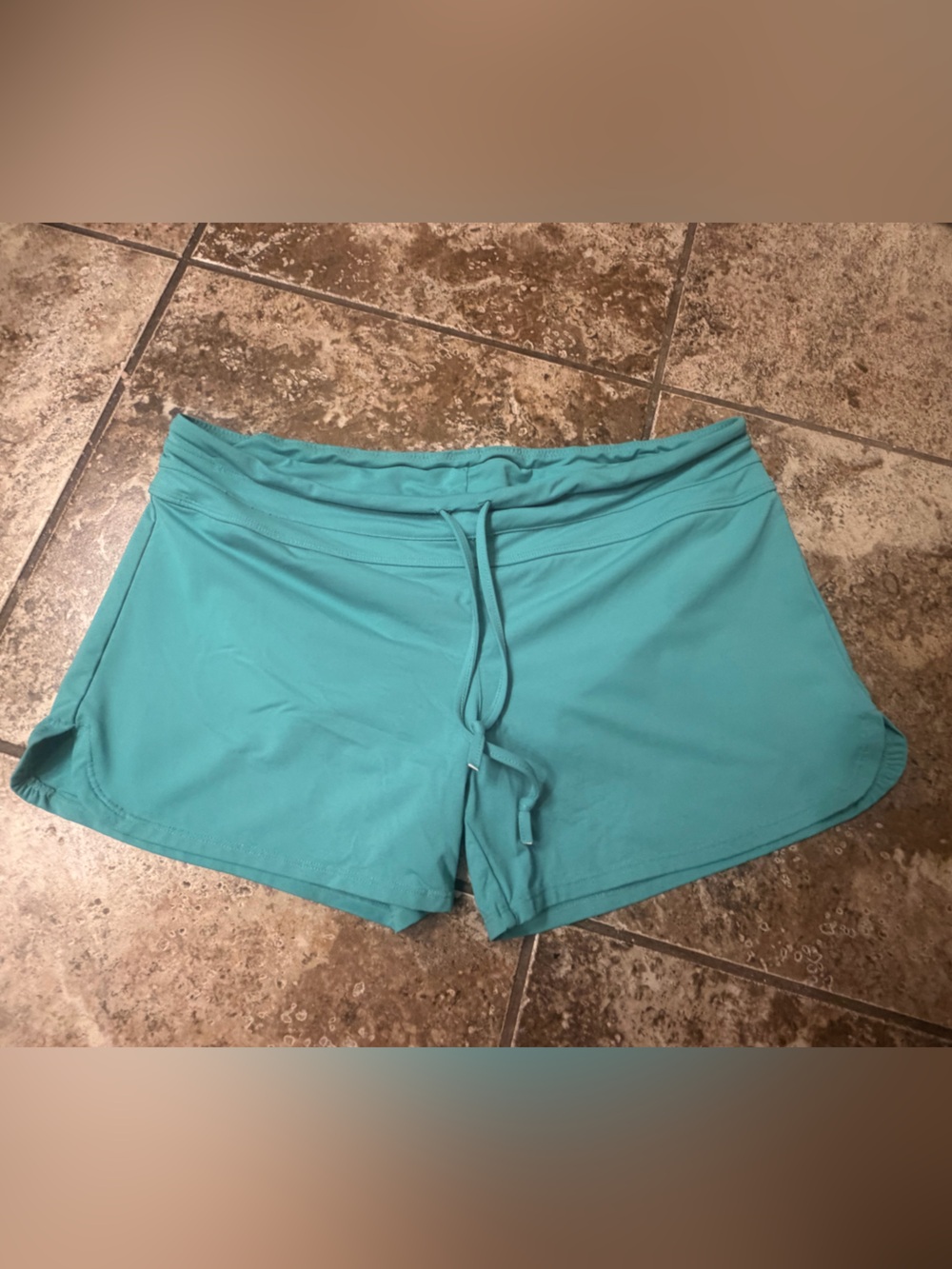 Athleta Teal Drawstring Athletic Shorts